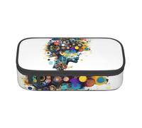 KPXXAQT Artificial Intelligence Brain Print Large Capacity Pencil Case Pen Bag School College Travel Students Teens Adults Use
