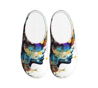 KPXXAQT Artificial Intelligence Brain Print Unisex Adult Indoor Slippers Anti Pilling Washable House for Guests and Daily Use