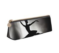 KPXXAQT Ballerina Dance Print Fashionable Pencil Case Large Capacity Leather Pouch School Travel Classroom Office