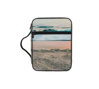 KPXXAQT Beach Sunset Theme Print Adults Versatile Bible Storage Bag Soft Scripture Holder Cover Waterproof Gift