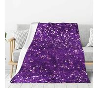 KPXXAQT Beautiful Purple Glitter Print Flannel Blankets Lightweight Warm Soft Couch Bed Camping Available Multiple Sizes