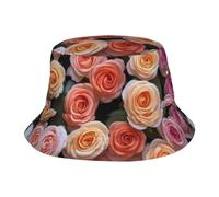 KPXXAQT Beautiful Rose Gift Print Universal Wide Brim Hat Sun Protection Bucket Cap Comfortable Outdoor Adventures