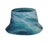 KPXXAQT Beautiful sea Surface Print Universal Wide Brim Hat Sun Protection Bucket Cap Comfortable Outdoor Adventures Black