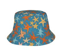 KPXXAQT Beautiful Starfish Print Universal Wide Brim Hat Sun Protection Bucket Cap Comfortable Outdoor Adventures Black