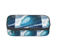 KPXXAQT Big Ocean Wave Hd Print Large Capacity Pencil Case Pen Bag School College Travel Students Teens Adults Use