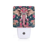 KPXXAQT Bohemian Elephant Pattern Print Adults Elderly Night Light for Home Bedroom Bathroom Nightlight Decor Gift Lamp