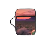KPXXAQT Cactus Desert Sunset Print Adults Versatile Bible Storage Bag Soft Scripture Holder Cover Waterproof Gift
