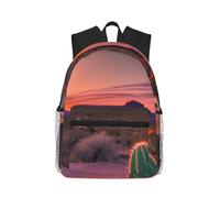 KPXXAQT Cactus Desert Sunset Print Unisex Casual Backpack Large Capacity Water-Resistant Commuting Outdoor Gym Work