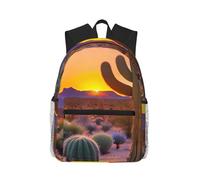 KPXXAQT Cactus Desert Sunsets Print Unisex Casual Backpack Large Capacity Water-Resistant Commuting Outdoor Gym Work