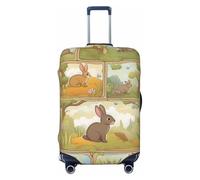 KPXXAQT Cartoon Cute Animals Rabbit Print Universal Stretch Suitcase Cover Luggage Storage Business Travel Protector Sleeve