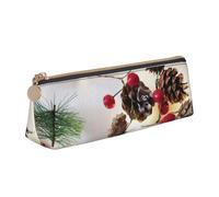 KPXXAQT Christmas Garland with Lights Print Fashionable Pencil Case Large Capacity Leather Pouch School Travel Classroom Office