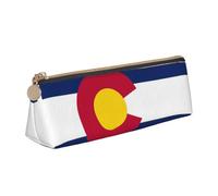KPXXAQT Colorado State Flag Print Fashionable Pencil Case Large Capacity Leather Pouch School Travel Classroom Office