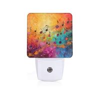 KPXXAQT Colorful Music Notes Print Adults Elderly Night Light for Home Bedroom Bathroom Nightlight Decor Gift Lamp