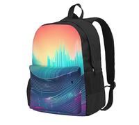 KPXXAQT Cool Music Sound Wave Print Unisex Backpack Travel Bag Water-Resistant Weekend Getaways Outdoor Adventures