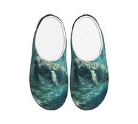 KPXXAQT Crazy Save Manatee Print Unisex Adult Indoor Slippers Anti Pilling Washable House for Guests and Daily Use