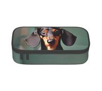 KPXXAQT Cute Dachshund Duggee Print Large Capacity Pencil Case Pen Bag School College Travel Students Teens Adults Use