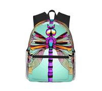 KPXXAQT Cute Dragonfly Pattern Print Unisex Casual Backpack Large Capacity Water-Resistant Commuting Outdoor Gym Work