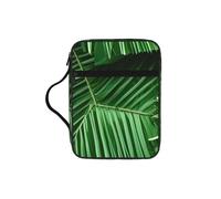 KPXXAQT Cute Green Palm Leaves Print Adults Versatile Bible Storage Bag Soft Scripture Holder Cover Waterproof Gift