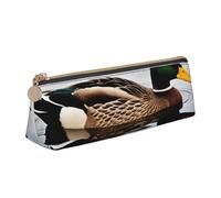 KPXXAQT Domestic Duck Print Fashionable Pencil Case Large Capacity Leather Pouch School Travel Classroom Office