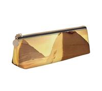 KPXXAQT Egyptian Pyramid in Desert Print Fashionable Pencil Case Large Capacity Leather Pouch School Travel Classroom Office