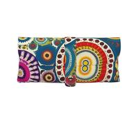 KPXXAQT Ethnic Circles Floral Print Universal Sun Glasses Case Soft Eyeglass Pouch 6.7 X 3.5in Protective Glasses Bag