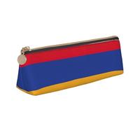 KPXXAQT Flag of Armenia Print Fashionable Pencil Case Large Capacity Leather Pouch School Travel Classroom Office