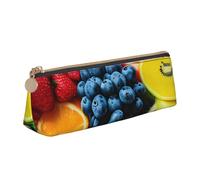 KPXXAQT Fruit Rainbow Print Fashionable Pencil Case Large Capacity Leather Pouch School Travel Classroom Office
