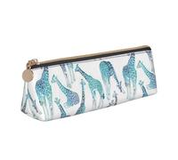 KPXXAQT Giraffe Pattern Print Fashionable Pencil Case Large Capacity Leather Pouch School Travel Classroom Office