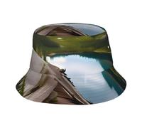 KPXXAQT Glacier National Park Print Universal Wide Brim Hat Sun Protection Bucket Cap Comfortable Outdoor Adventures Black