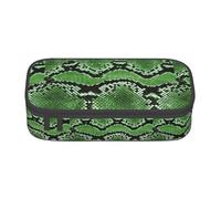 KPXXAQT Green Snakeskin Print Large Capacity Pencil Case Pen Bag School College Travel Students Teens Adults Use