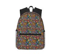 KPXXAQT Hippie Pattern Print Unisex Casual Backpack Large Capacity Water-Resistant Commuting Outdoor Gym Work