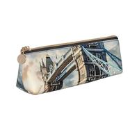KPXXAQT Historic Old Tower Bridge London Print Fashionable Pencil Case Large Capacity Leather Pouch School Travel Classroom Office