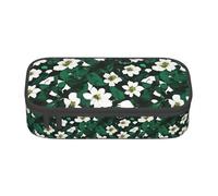 KPXXAQT Hunter Green Floral Petals Pattern Print Large Capacity Pencil Case Pen Bag School College Travel Students Teens Adults Use