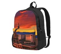 KPXXAQT Las Vegas Sunset Print Unisex Backpack Travel Bag Water-Resistant Weekend Getaways Outdoor Adventures