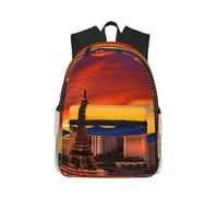 KPXXAQT Las Vegas Sunset Print Unisex Casual Backpack Large Capacity Water-Resistant Commuting Outdoor Gym Work