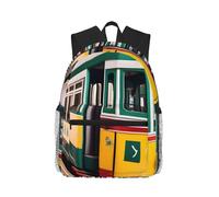 KPXXAQT Lisbon Tram Pattern Print Unisex Casual Backpack Large Capacity Water-Resistant Commuting Outdoor Gym Work