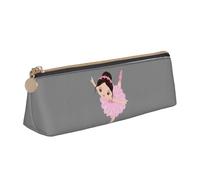 KPXXAQT Little Ballerina Dancing Girl Print Fashionable Pencil Case Large Capacity Leather Pouch School Travel Classroom Office