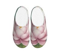KPXXAQT Lotus Flower Namaste Print Unisex Adult Indoor Slippers Anti Pilling Washable House for Guests and Daily Use