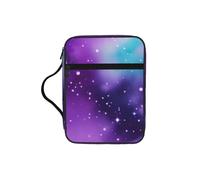 KPXXAQT Magic Galaxy Sky Purple Print Adults Versatile Bible Storage Bag Soft Scripture Holder Cover Waterproof Gift