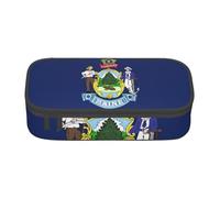KPXXAQT Maine State Flag Print Large Capacity Pencil Case Pen Bag School College Travel Students Teens Adults Use