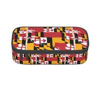 KPXXAQT Maryland Flag Print Large Capacity Pencil Case Pen Bag School College Travel Students Teens Adults Use