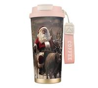 KPXXAQT Merry Christmas Print Stainless Steel Cup Drinkware Coffee Commuting Office Outdoor Adventures Travel Mug