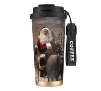 KPXXAQT Merry Christmas Print Stainless Steel Cup Drinkware Coffee Commuting Office Outdoor Adventures Travel Mug