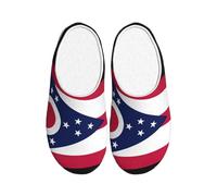 KPXXAQT Ohio State Flag Print Unisex Adult Indoor Slippers Anti Pilling Washable House for Guests and Daily Use