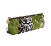 KPXXAQT Owl Tree Branches Print Fashionable Pencil Case Large Capacity Leather Pouch School Travel Classroom Office