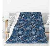KPXXAQT Pacific Ocean biological Print Flannel Blankets Lightweight Warm Soft Couch Bed Camping Available Multiple Sizes