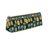 KPXXAQT Pineapple Print Fashionable Pencil Case Large Capacity Leather Pouch School Travel Classroom Office