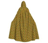 KPXXAQT Rainbow Sunflower Print Hooded Cloak Carnival Cosplay Cape Robe For Festivals Masquerade Themed Parties