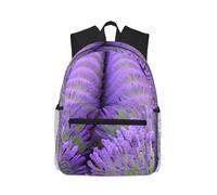 KPXXAQT Romantic Lavender Print Unisex Casual Backpack Large Capacity Water-Resistant Commuting Outdoor Gym Work