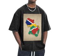 KPXXAQT Seychelles Flag Map Like A Frog Print Ease Accommodate Different Body Types Casual Short Sleeve Breathability Fashion Black
